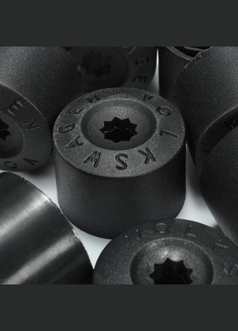 Ковпачки на гайки 17мм на колісні болти із секреткою 17мм, чорний Volkswagen (331018687)