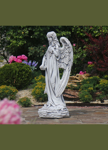 Садова фігура Ангел з трояндою 76х31х28 см (ССП12008 ) Гранд Презент (284419188)
