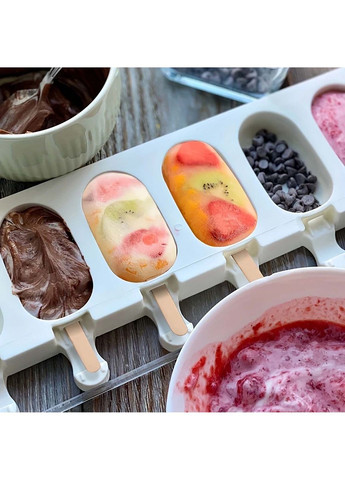 Форма силіконова для морозива Ескімо та євродесертів з паличками (4 комірки) 26х10.5 см Kitchen Master (341724443)