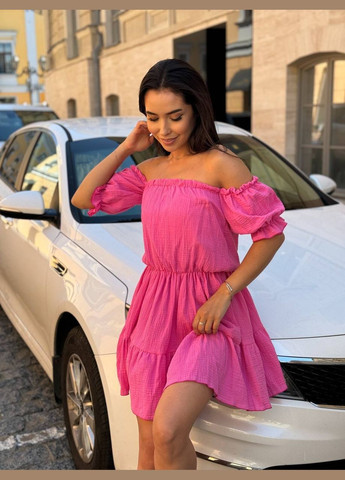 Розовое повседневный платье женское Україна однотонное