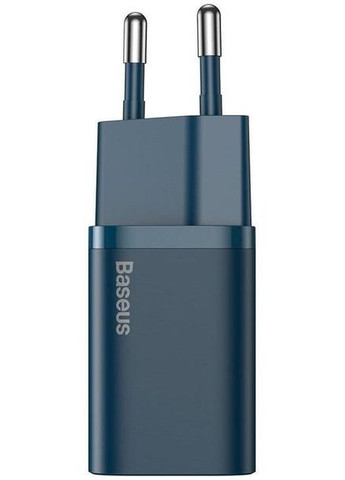 Мережевий зарядний пристрій Super Si Charger Type-C зі швидкою зарядкою на 3A PD/20W (CCSUP-B03) Синій (085565) Baseus (360529310)