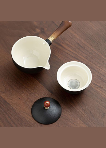 Набор для чайной церемонии Black Sand керамический из 6 предметов для пуэра 18шт Lesko (336201289)