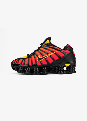 Оранжевые всесезонные кроссовки мужские и женские nike shox tl black orange tiger | найк шокс тл черные оранжевые No Brand