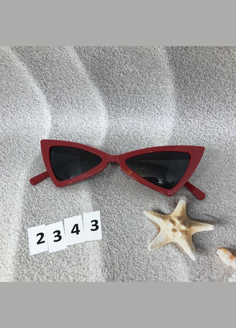 Модные красные ретроочки с черными линзами. No Brand (302316629)