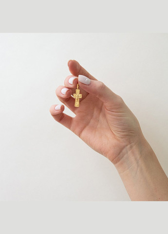 Срібний православний хрестик з позолотою 131796 Oniks (264023102)