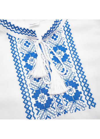 Біла вишиванка для хлопчика оберіг, р.110, білий з блакитним () Twins 88OT-О110-04