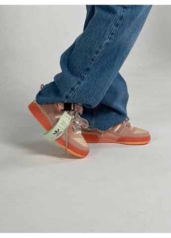 Помаранчеві Осінні кросівки чоловічі adidas forum low x bad bunny easter egg адідас форум No Brand