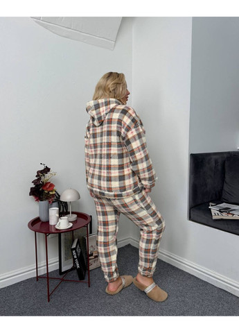 Помаранчева зимня піжама жіноча махрова Style Point