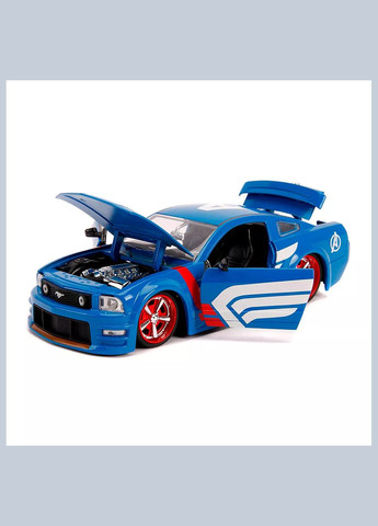 Машина Марвел Мстители Форд Мустанг GT с Капитаном Америкой 1:24 (335658) Jada (330057558)
