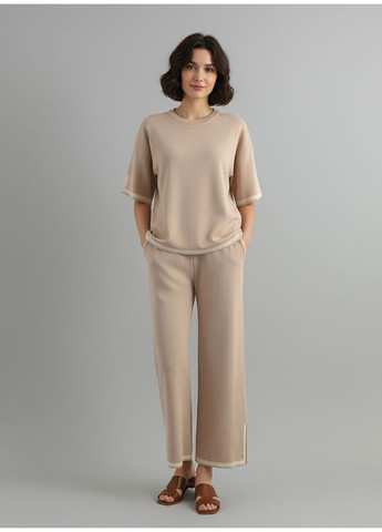 Жіночий літній брючний костюм Бежевий Number Nine (363261677)