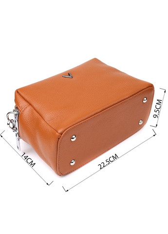Стильна жіноча сумка з натуральної шкіри з подвійним внутрішнім простором 22921 Рудий Vintage (357494942)