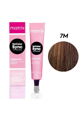 Безаміачний тонер для волосся на кислотній основі SoColor Sync PreBonded 7M блондин мока, 90 мл. Matrix (292736000)