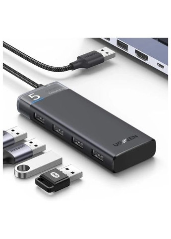 Концентратор (15548) Ugreen USB 3.0 to 4xUSB 3.2 Gen1 CM653 black (366651251)