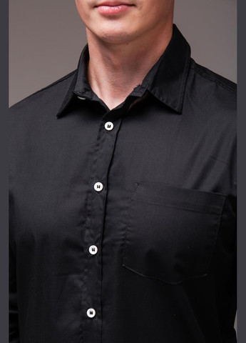 Сорочка чоловіча з довгим рукавом класична чорна No Brand (332607931)
