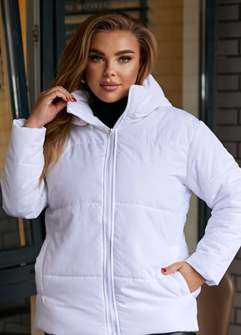 Белая демисезонная женщина куртка с утеплителем No Brand