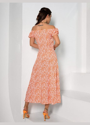 Помаранчева сукня 14645 оранжева ISSA PLUS однотонна