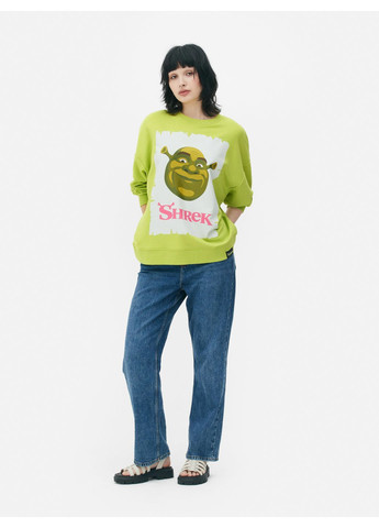 Салатовый свитшот демисезон,салатовый с принтом, Primark (364533278)