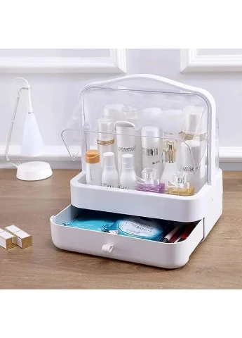 Органайзер для косметики 2 секції (білий) YM206 Single Drawer /Косметичний органайзер No Brand (390014848)