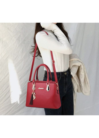 Женская сумка через плечо и мини сумочка клатч черная ПУ кожа для повседневного использования стильный комплект ProDobro (363221212)