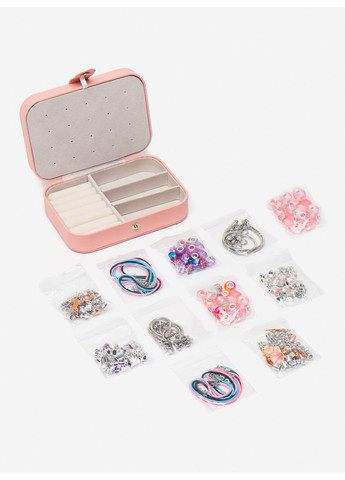 Дитячий набір для створення браслетів прикрас шарм 152 шт комплект для творчості хендмейд дівчинці Рожевий 73822 DobraMAMA (370080605)