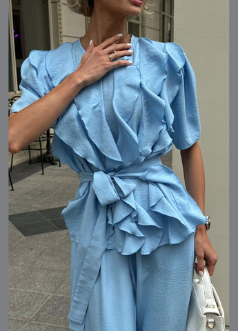 Костюм из натурального льна голубого цвета Jadone Fashion (339607475)