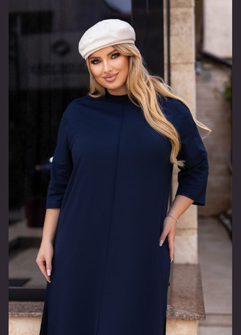 Темно-синя кежуал трикотажна сукня вільного крою Fashion Girl