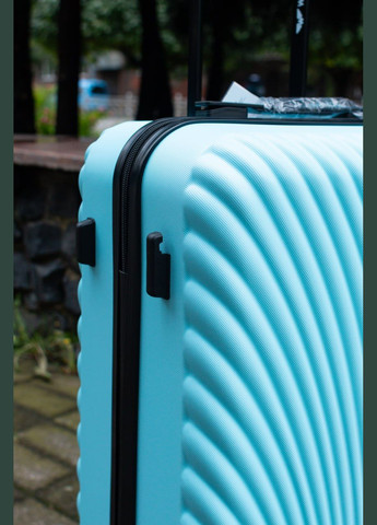 Валіза пластикова великий L, колір блакитний Wings 120 (324072216)