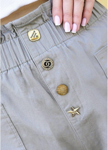 Шорти жіночі ґудзики сірі Jinbaolai (307392787)