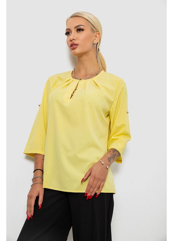 Жёлтая блуза однотонная, 230r1121-1 Ager