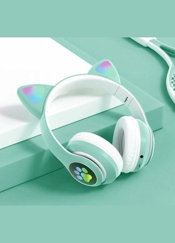 Бездротові портативні bluetooth TWS навушники з котячими вушками Cat STN-28 + SD карта пам'яті 16 Гб Бірюзові No Brand (337515025)