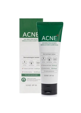 Пінка Для Умивання З Екстрактом Центелли AHA.BHA.PHA 30 Days Miracle Foam 100ml Some By Mi (303633343)