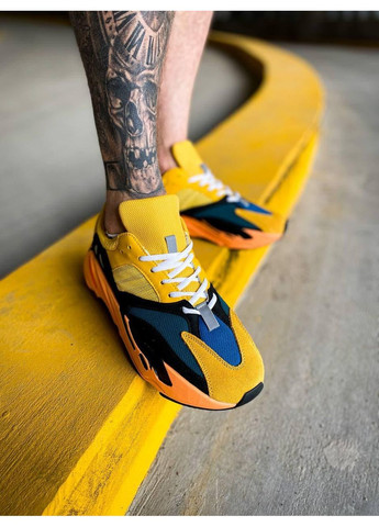 Чорні Осінні кросівки чоловічі adidas yeezy boost 700 v1 sun адідас ізі буст No Brand
