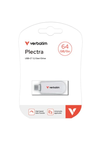 USB флеш накопичувач (m479545) Verbatim 64GB Plectra White USB-C (382924703)