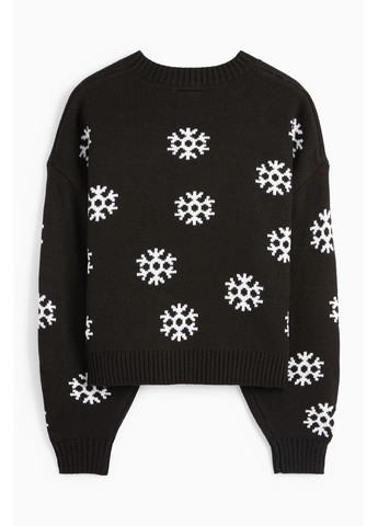 Чорний демісезонний светр в принт C&A