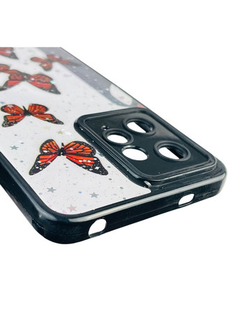 Чохол для Redmi Note 12 4G з блискітками з метеликами на сяомі редмі нот 12 4г чорний Xiaomi (366387749)