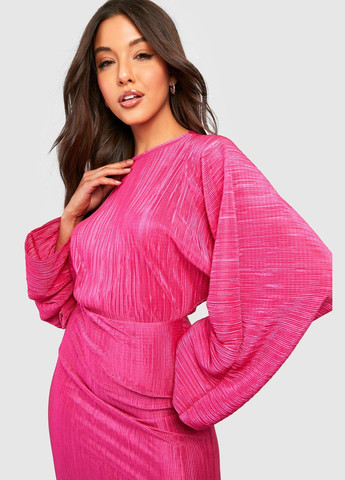 Розовое коктейльное платье Boohoo однотонное