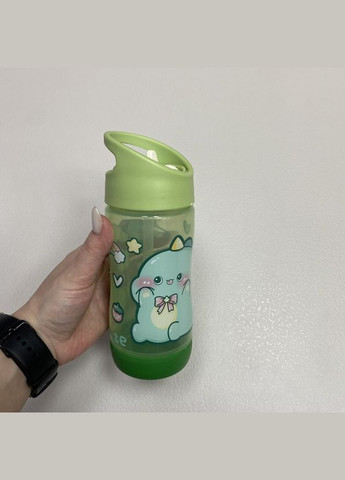 Бутылка-поилка детская с трубочкой 350 мл пластиковая WW02674 салатовая Stenson (317203886)