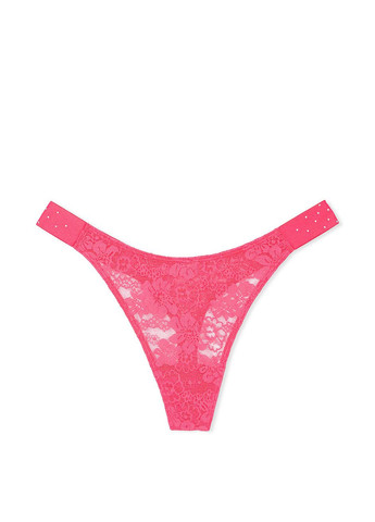 Трусики стринги женские Victoria's Secret WINK BLING LACE HIGH-LEG THONG PANTY (334863944)