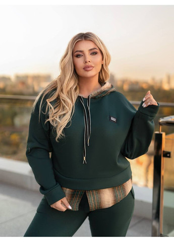 Костюм теплий трьохнитка зі вставками морочкової тканини,кофта та штани Україна (363866770)