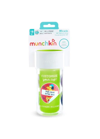 Поильник непроливайка "Miracle 360 Insulated Sticker", 266 мл, цвет салатовый (17407.03) Munchkin (391543548)