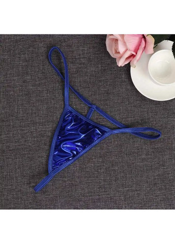 Стринги блискучі жіночі еротичні ONE SIZE сині (MET-Dblue) No Brand (360897534)