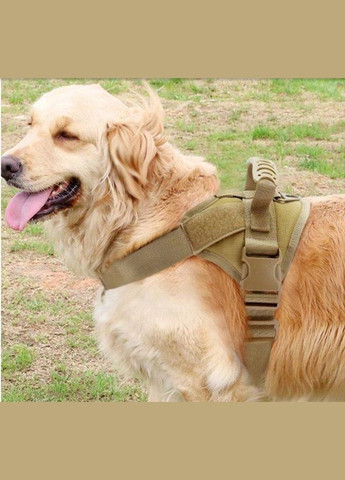 Шлея для собак, тактичний жилет з ручкою, Коричневий S (50-65 см) No Brand (299915616)