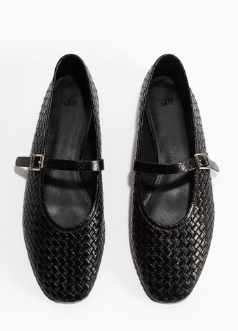 Жіночі балетки H&M | чорні однотонні штучна шкіра (315857412)