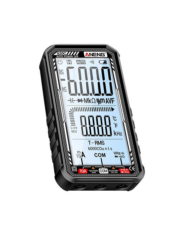 Автоматичний цифровий мультиметр 620C Black з вбудованим акумулятором Aneng (307148675)