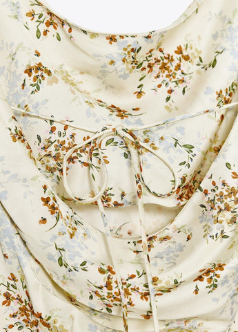 Желтое повседневный платье Zara с цветочным принтом