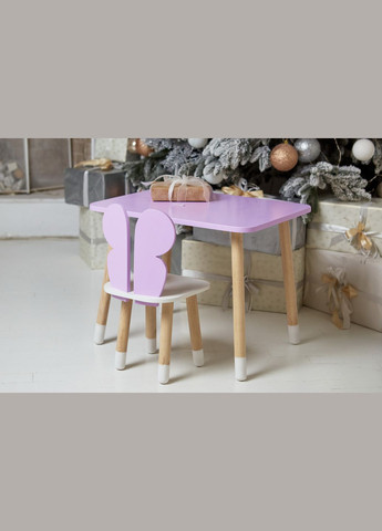 Дитячий прямокутний стіл і стільчик метелик із білим сидінням. Столик фіолетовий дитячий No Brand (361259109)