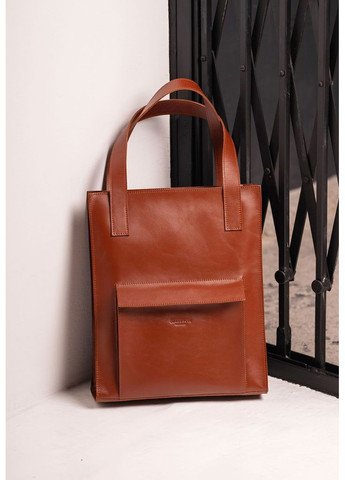Шкіряна жіноча сумка Бетсі з кишенею світло-коричнева Краст BlankNote шоппер (348359259)