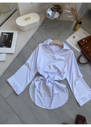 Белая классическая, кэжуал рубашка однотонная Style Point с длинным рукавом