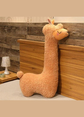 Альпака 100 см. М'яка плюшева іграшка Альпака 100 см, Лама подушка обіймашка, Альпака коричнева КІМ (303137210)