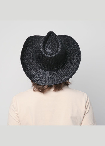 Шляпа ковбойка женская рафия черная JANET LuckyLOOK 818-201 (289478399)